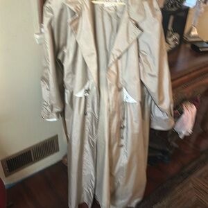 Worthington Woman essentials shimmery champagne brown trench style coat